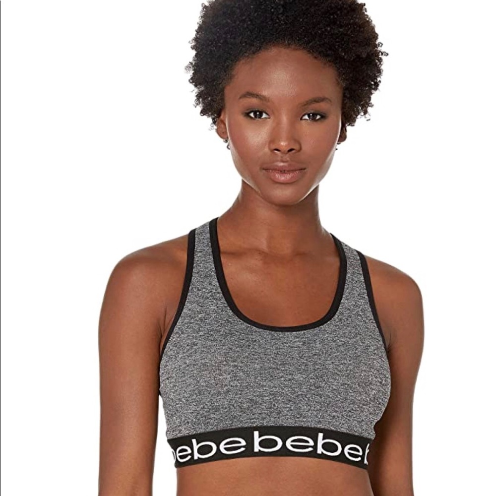 Bebe Sport Logo Band Seamless Bra